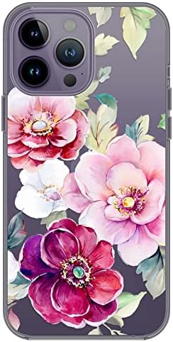 Blingy iPhone 14 Pro Max Esetben, Nők, Lányok, Aranyos Virág Mintás, Virágos Stílus Rózsa Design, Átlátszó Puha TPU Védő Tiszta Ügy Kompatibilis
