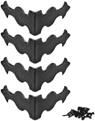 4 Csomag 5 hüvelykes Fém Sarok Védő - Fekete - Bútor Sarok Hardver Sarok Konzol, Fém Díszítések, a Fa Dekoratív Fém Vágja A Sonora-Sorozat