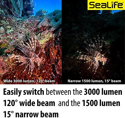 SeaLife Tengeri Sárkány 3000SF Pro Dual Beam Kompakt Víz alatti Búvárkodás Fotó-Videó COB LED Fény, LED-Fény Fejét Csak, (SL6791)