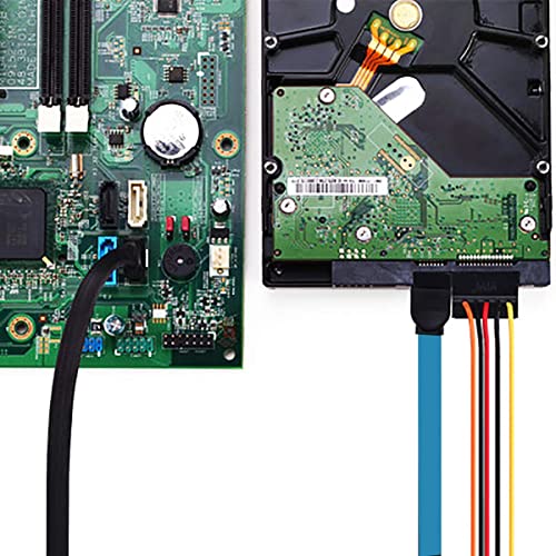 DaFuRui 12-Pack SATA III adatkábel，SATA-iii., 6.0 gb / s Kábel Egyenes Kék Rögzítő Reteszt 16 hüvelykes SATA Kábel Csomag HDD、SSD、CD-re,