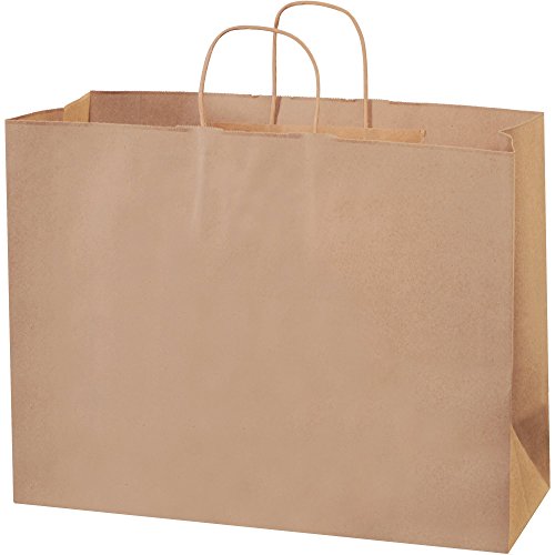 Top Pack szállítási Papír-Bevásárló Táska, 16 x 6 x 12, Kraft (Csomag 250)