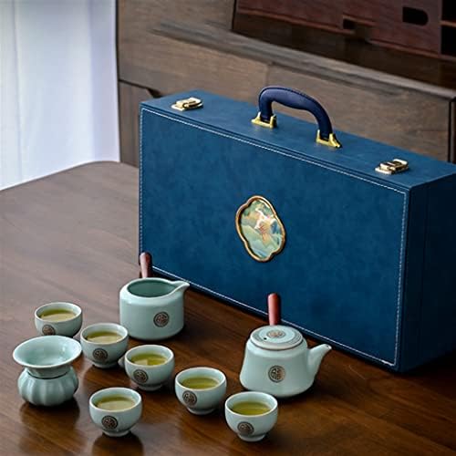 ZSEDP Kung Fu Tea-Készlet Otthoni Használatra Kerámia Teáskanna Fedezze Tál, Csésze Tea díszdobozban Meghatározott Iroda