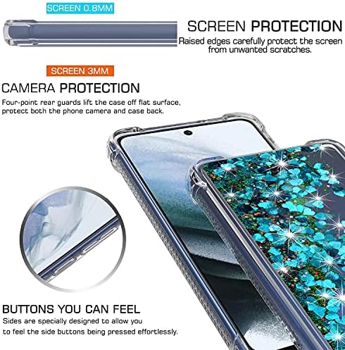 YZOK Galaxy S21 FE Esetben,Samsung S21 FE Esetben,a HD kijelző Védő fólia,Ütésálló Védő Tiszta Ügy, hogy a Lányok, Nők,Bling Szikra