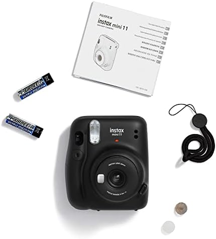 Fujifilm Instax Mini 11 Instant Film Kamera, Automatikus Expozíció, Vaku, Fujinon 60mm Objektív Képkeret, Tükör, Optikai Kereső - Charcoal