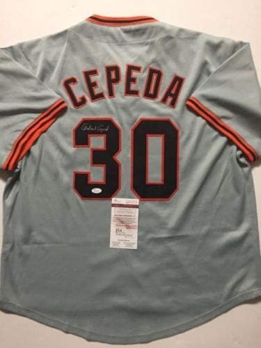 Dedikált/Aláírt Orlando Cepeda San Francisco Szürke Baseball Jersey SZÖVETSÉG COA