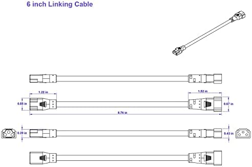 Tianyoelec 6-os Csatlakozó Összekötő Kábel LED Alatt Kabinet Lámpatestek, Fehér, LJP0150