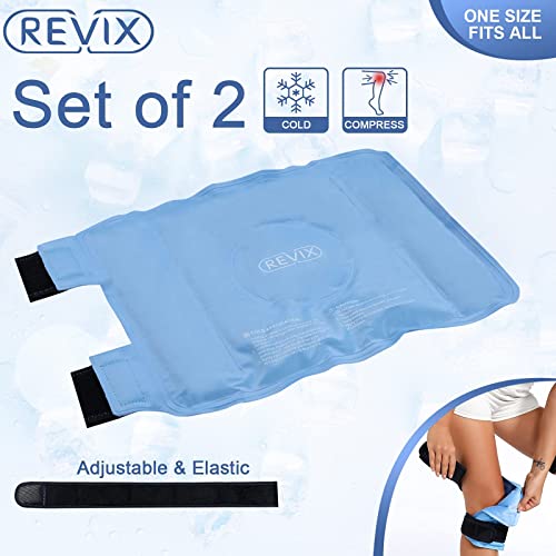 REVIX Jég a Térd Sérülések, Újrafelhasználható, Gel Ice Pakolások Hideg Tömörítés, valamint REVIX Boka Jég Pakolás a Sérülések