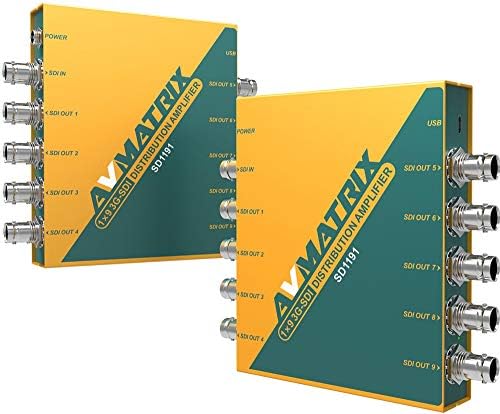 AVmatrix SD1191 1x9 SDI Reclocking Engedély Erősítő, 3G/HD/SD-SDI Multi-Rate jelfeldolgozás, Automatikus Kábel Kompatibilitás, valamint