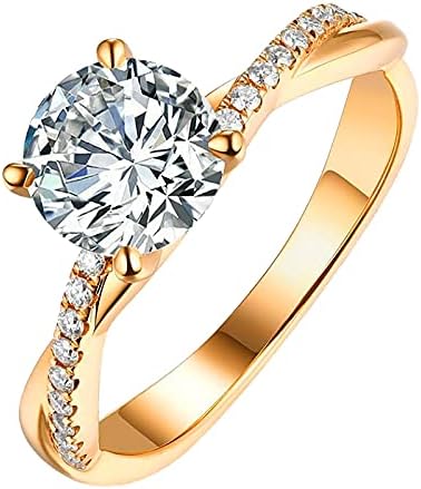 2023 Új SilverGold Gyűrűk Mérete Ékszer Fehér Strasszos 511 Nők 925 Gyűrű Jegygyűrű Gyanta Gyűrű (Arany, 6)