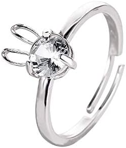 2023 Új Ékszer Állítható Nyúl Gyémánt Koreai Gyűrű Aranyos Stílus Méret Kreatív Női Gyűrűk, Ékszerek, Gyűrűk (Ezüst, Egy Méret)