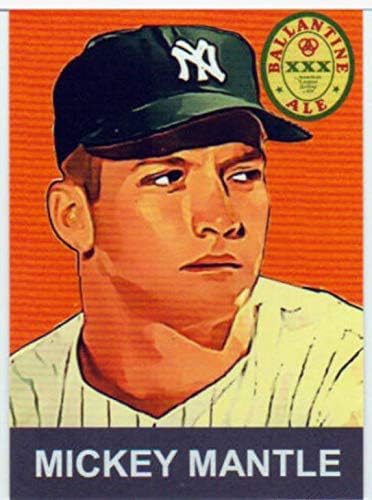 MICKEY MANTLE, Baseball Balantine Ale Dedikált Reprint Kártya, New York Yankees