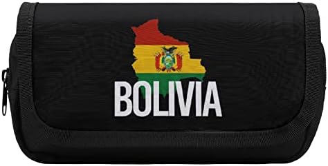 Bolívia Térkép, Zászló, tolltartó, Két Nagy Rekesszel Zsebében Nagy Kapacitású Tároló Tasak Ceruza, Táska, Iskola, Tini, Felnőtt