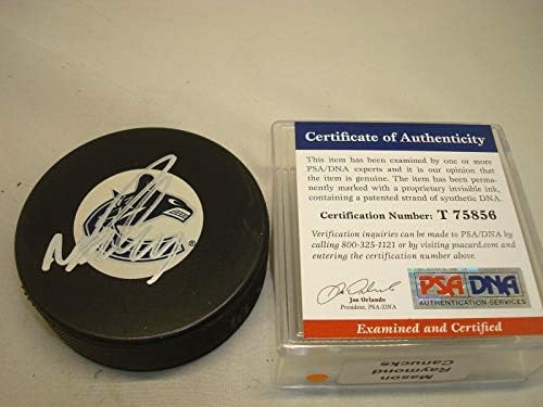 Mason Raymond Aláírt Vancouver Canucks Hockey Korong Dedikált PSA/DNS-COA-1B - Dedikált NHL Korong