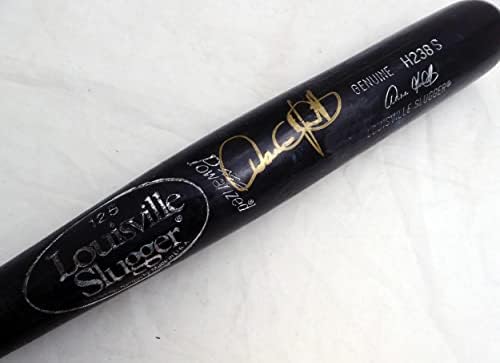 Dann Howitt Dedikált Fekete kolbásza H238S Játék Használt Bat-Seattle Mariners Repedt SKU 214051 - Dedikált MLB Denevérek