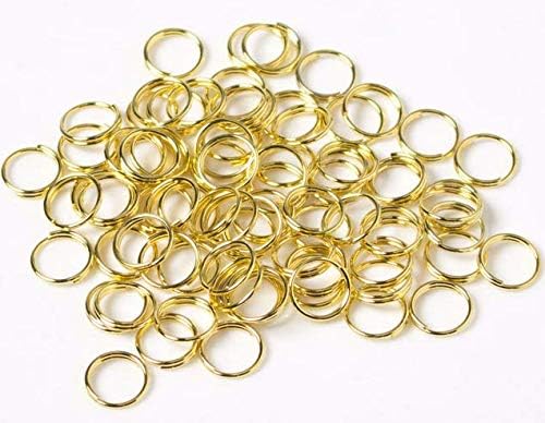 LASSUM 200PCS 10mm Dupla Hurok Forduló Split Ugrás a Gyűrűk Vezeték Csatlakozó Ékszer Készítés,Arany