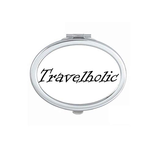 Stílusos Szó Travelholic Art Deco Ajándék Divat Tükör Hordozható Fold Kezét Smink Dupla Oldalon Szemüveg