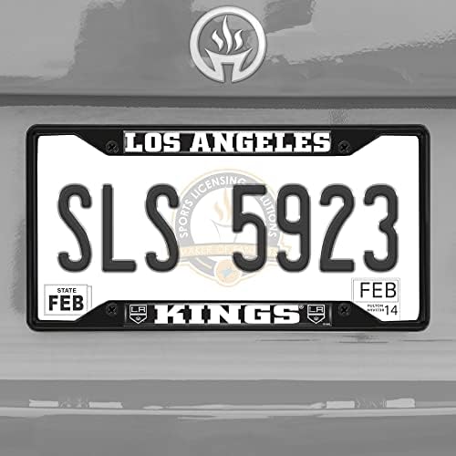 FANMATS 31383 Los Angeles Kings Fém Rendszámtábla Keret, Fekete Kivitelben