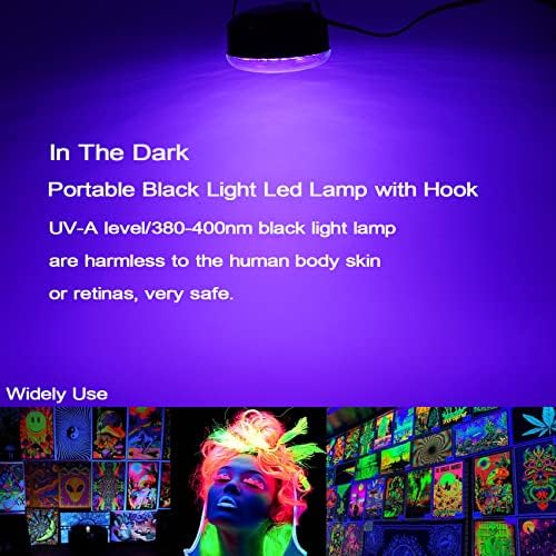 CICINY Led Fekete Fény, Fény, 10W USB függeszthető kivitel, UV Blacklights a Kampó, Fekete Fény Lámpa Világít Fél, Világít A Sötétben