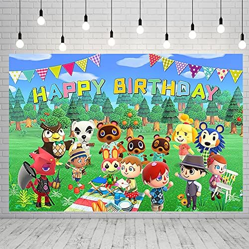 Animal Crossing Hátteret Születésnapi Party Kellékek 59x38in Animal Crossing Banner a Baba Zuhany Szülinapi Parti Dekoráció