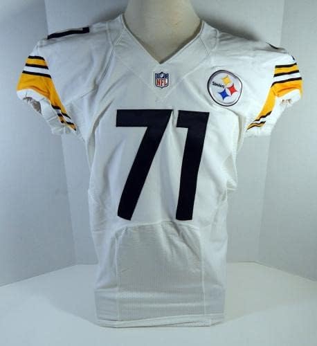 2013 Pittsburgh Steelers David Hó 71 Játék Kiadott Fehér Jersey 46 DP21372 - Aláíratlan NFL Játék Használt Mezek