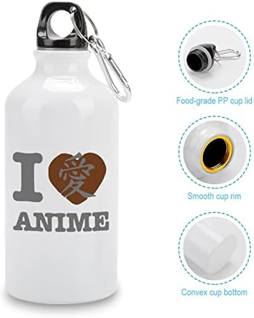 Szeretem az Anime Sport Alumínium Palack Hordozható Sport palackokkal együtt Karabiner, valamint Csavar Kupak