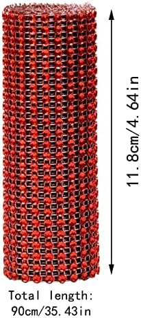 ZXDY Kristály Strassz-Szalagok Műanyag 24 Sor Csillogó Gyémánt Strasszos Háló Wrap Roll Party Dekoráció, Lufi (Rózsaszín, Egy Méret)