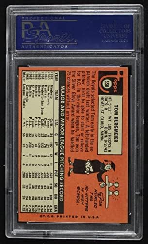 1969 Topps 558 Tom Burgmeier Kansas City Royals (Baseball Kártya) PSA a PSA 8.00 Uralkodók