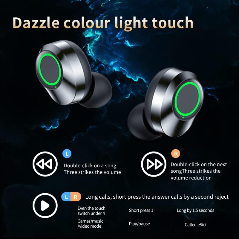 V TECH Plus Vezeték nélküli V5.3 LED Pro Fülhallgató Kompatibilis A ZTE Nubia Vörös Mágia 5G IPX3 Bluetooth Víz & Sweatproof/Zaj Csökkentése