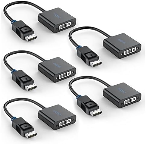 UVOOI DisplayPort-DVI Adapter 5-Pack DP-DVI D (DVI-i 24+5) Adapter a Férfi-Nő Minden Display Port Eszköz Kompatibilis a Lenovo, Dell,