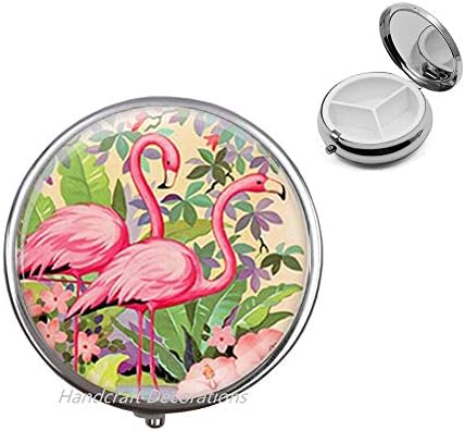 Rózsaszín Flamingó Tabletta Doboz Trópusi Madár Ékszerek A Természet, A Művészet Tabletta Esetben,Madár Tabletta Esetben Madár Gyógyszeres