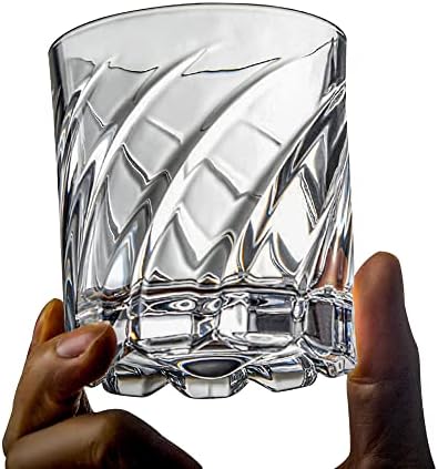 Kristály Whiskys Üveg, Megvastagodott Pohár Üveg, Forgatható Dekompressziós, 9.6 oz, Régi Üveg Bor/Vodka/Alkohol Ajándékok (Rombusz Alakú)