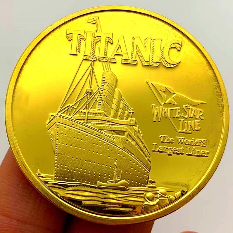 Brit Titanic Hajó Aranyozott Emlékérme Gyűjtemény, Érme Titanic Érme, Emlékérme Érem Arany Érme