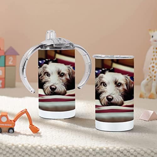Kutya Nyomtatás cumisüveget - Terrier Baba cumisüveget - USA Zászló Csőrös pohár