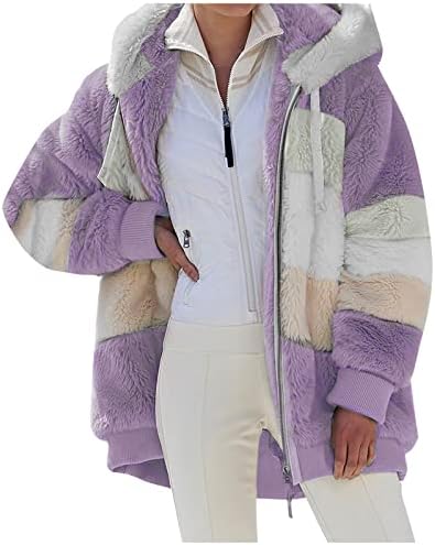 Női Kabát, Polár Kabát Sherpa Fuzzy Ál Shearling Hajtóka Cipzár Alkalmi Téli Meleg Túlméretezett Outwear
