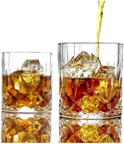 YUESFZ Kristály Whiskys Poharat, 11 Oz Egyedi Bourbon Üveg, Ultra-Világosság Dupla Régi Szemüveg, Inni, Whisky, Konyak, Készlet 6