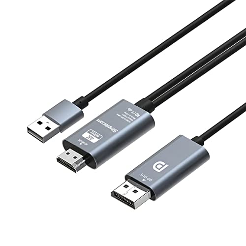 SIMPLECOM TH201 HDMI DisplayPort Aktív Átalakító Kábel 4K@60hz USB Powered 2M