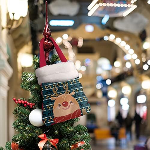 U TERVEK Csomag 6 Karácsony Háló Fél Javára Táskák Kezelni Újrahasználható bevásárlótáska