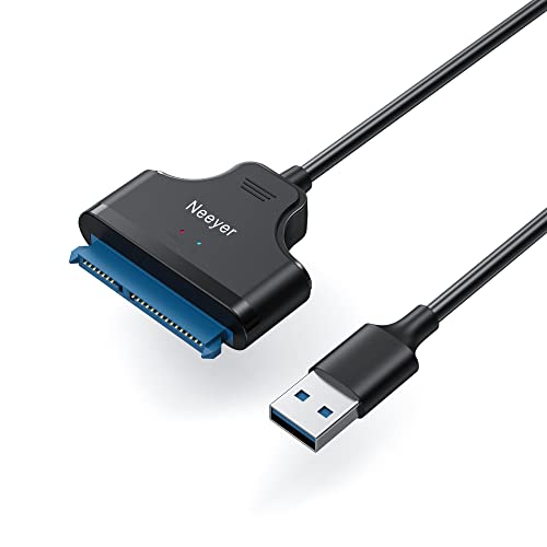 Neeyer SATA-USB Kábel, USB 3.0 SATAIII Merevlemez Adapter Kábel, 2,5 Hüvelykes SSD & HDD Támogatás HASZNÁLATÁVAL, 8 Hüvelykes...