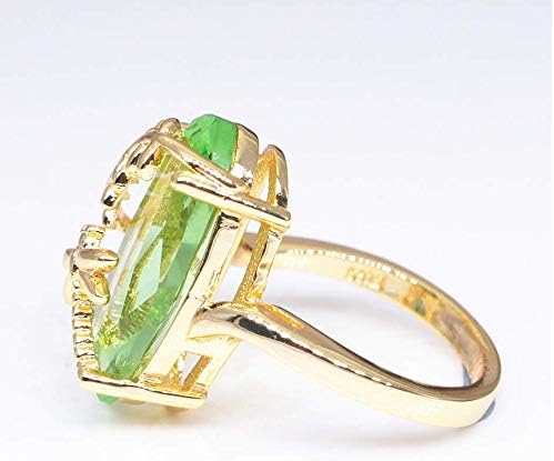 Jegygyűrű a Nők Szitakötő Gyűrű Természetes Átlátszó Peridot Drágakő Gyűrű Luxus Esküvői Ringa Jó Ajándék egy Barátnő, Barát, Család