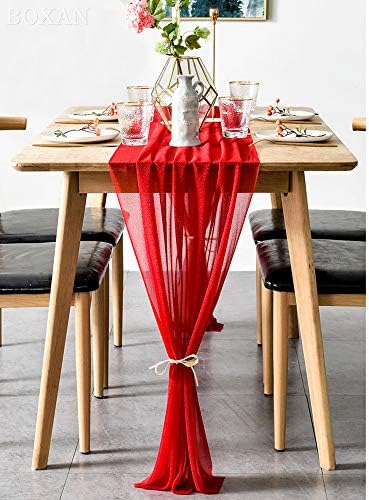 BOXAN Romantikus 30x120 Hüvelyk Piros Puszta asztali Futó Valentin Day14th február, házassági Évfordulóra, Házassági ajánlatot vagy