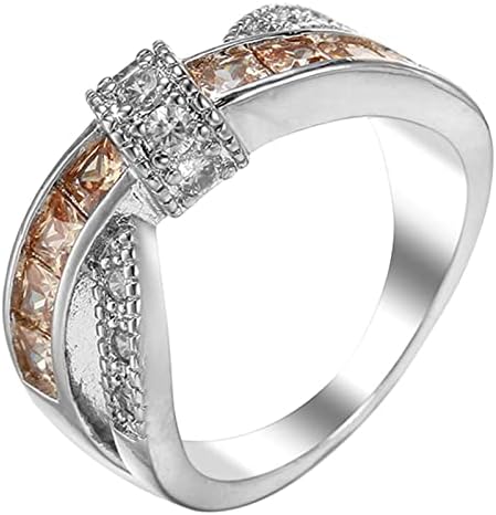 2023 Új Többszínű Cirkon Dísz Gyűrű, Esküvői Női Kéz Dísz Fél Gyűrűt Teljes Kirakott Cirkon Gyűrű Gyűrű Kéz (E, C)
