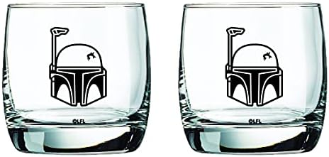 Star Wars Üveg Meghatározott - Boba Fett - Gyűjthető Ajándék Szett 2 Koktél Szemüveg - 10 oz Kapacitás - Klasszikus Design - Erős