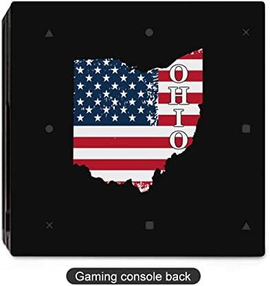 Ohio Állam Klasszikus Amerikai Zászló, MŰANYAG Öntapadós Matrica, Bőr Védő Matricát PS4 Pro/PS4 Slim Vezérlő