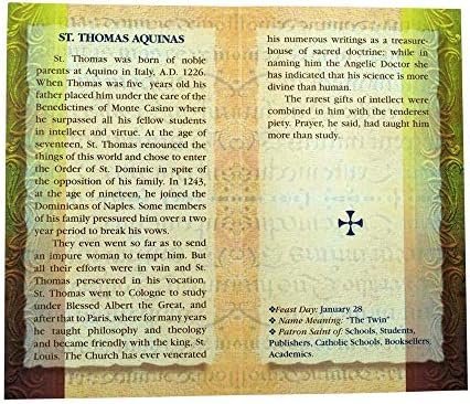 William J. Hirten Deluxe Katolikus Szent Kártya Hagyományos Ima (Aquinói Szent Tamás)