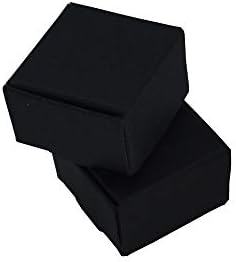 ALUXYPACK 50Pcs 4x4x2.5cm Mini Fekete Kraft Papír Doboz, Kicsi Ékszer Csomag Karton Doboz Fél Ajándék, Dekoráció Csomagolás, Dobozok(1.57x1.57x1)