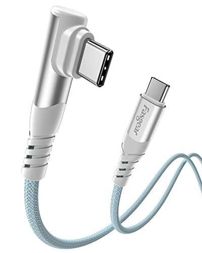 Fasgear 100W USB-C-USB-C Kábel - 1 Csomag 3ft USB 2.0 Típus C Típus C PD Kábel 5A Gyors Töltés derékszögű Kompatibilis a Samsung