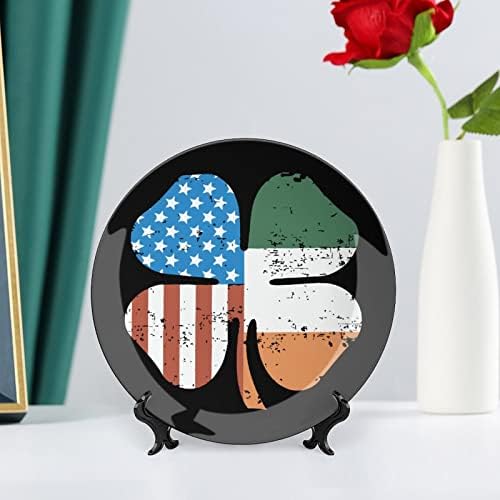 Lóhere Amerikai Írország Zászló Kerámia-porcelán Díszítő Lemezek Állni Lógó Dísz Tányér