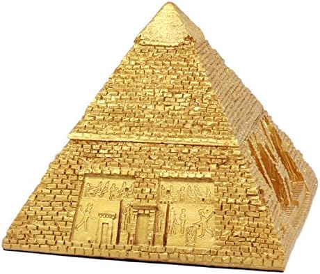 Ebros Arany Ősi Egyiptomi Istenek Faragott Piramis Csuklós Ékszerdoboz Figura Dekoratív Csecsebecsét Doboz Szobor