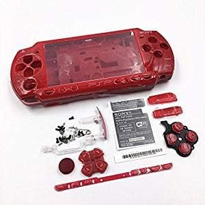 Csere Teljes Ház Előlap Fogantyú Kagyló burkolata + Gombok Sony PSP 2000 Konzol (Piros)