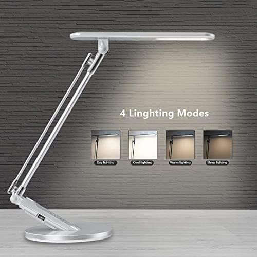 Asztali LED Lámpa,JUKSTG Szem-Gondoskodó asztali Lámpa 7 Fényerő 4 Világítási Mód Otthoni Irodai Lámpák,asztali Lámpa Töltés USB